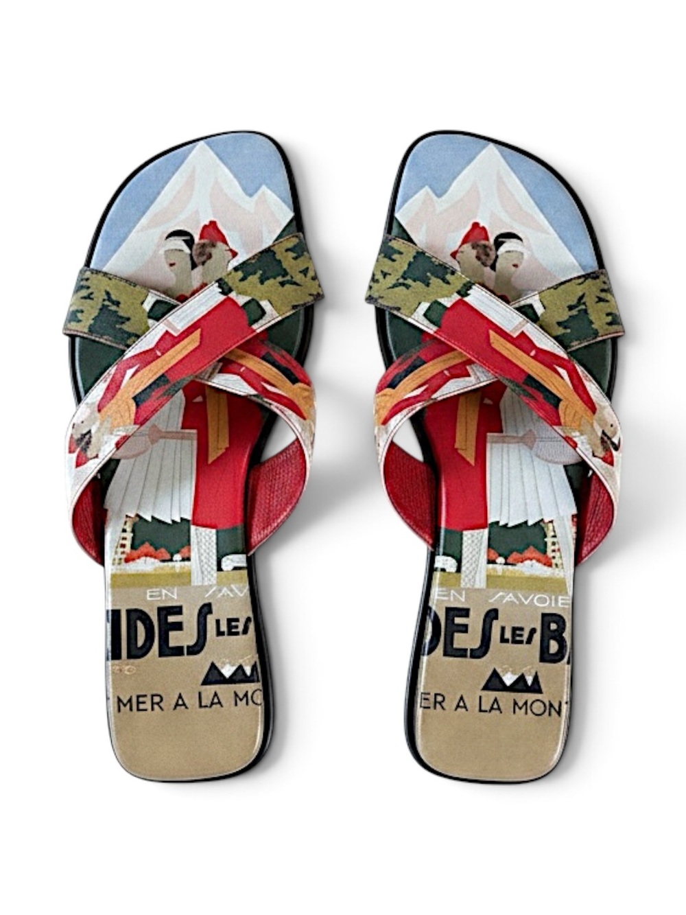 ICON Wearable Art Slip On Sandals Sz 7.7